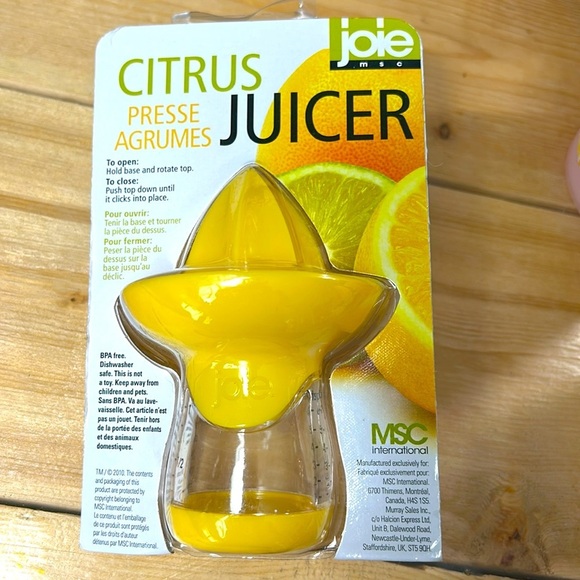 Joie Citrus Juicer and Lemon Print Glass Set, NWT - Picture 5 of 5